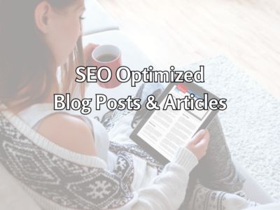 Contains Text SEO Optimized Blog Posts & Articles